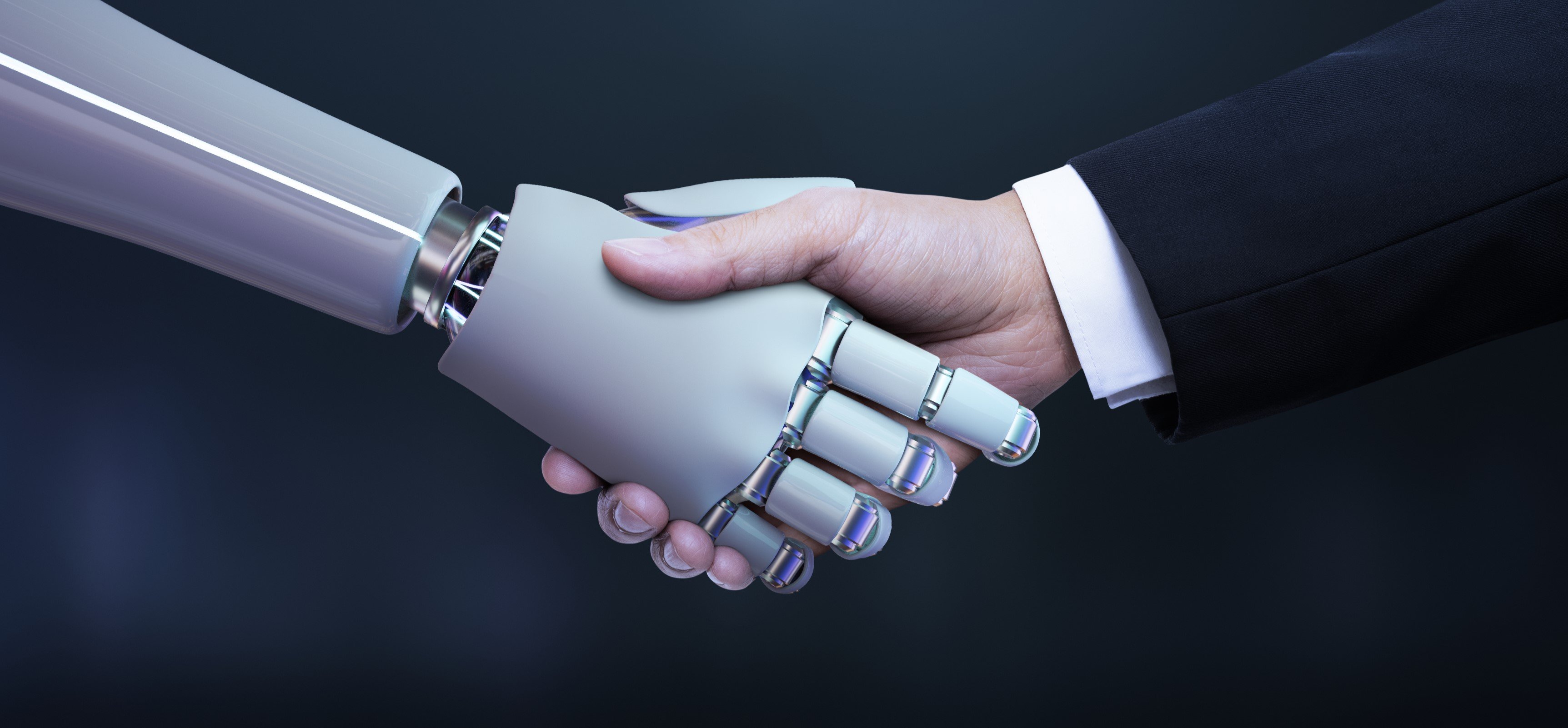 Poignée de main entre un humain et un robot